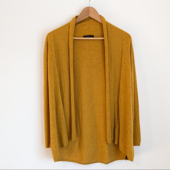 Zara Sweaters - Zara Mustard knit drape cardigan Sz. S